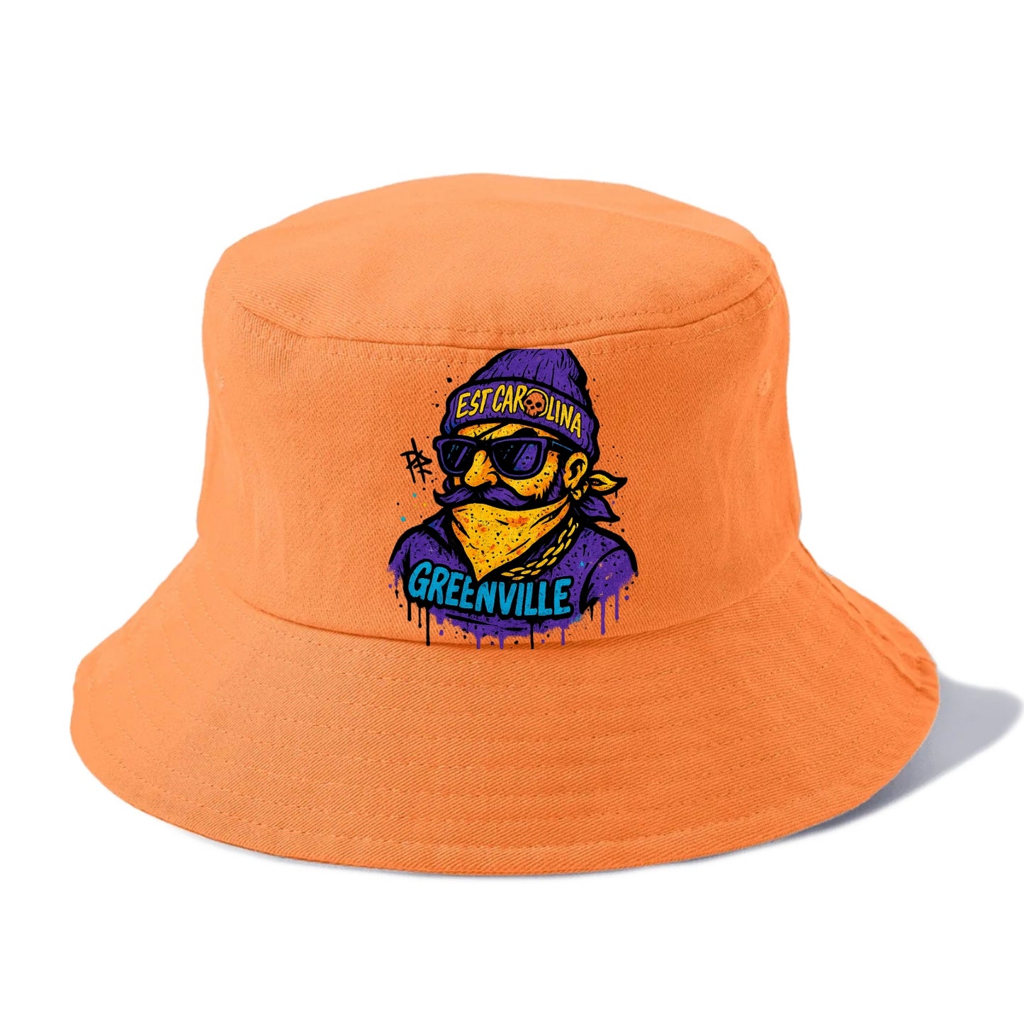 Greenville Pirate wearing East Carolina beanie with skull patch - Bucket Hat - Terracotta Clay(Orange)