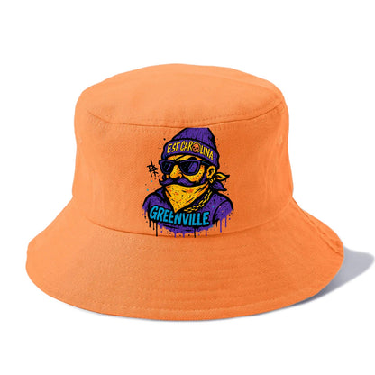 Greenville Pirate wearing East Carolina beanie with skull patch - Bucket Hat - Terracotta Clay(Orange)