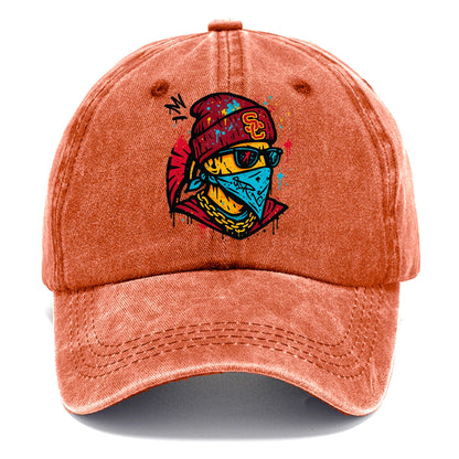 Los Angeles Trojan wearing USC beanie with SC patch - Classic Cap - Terracotta Clay(Orange)