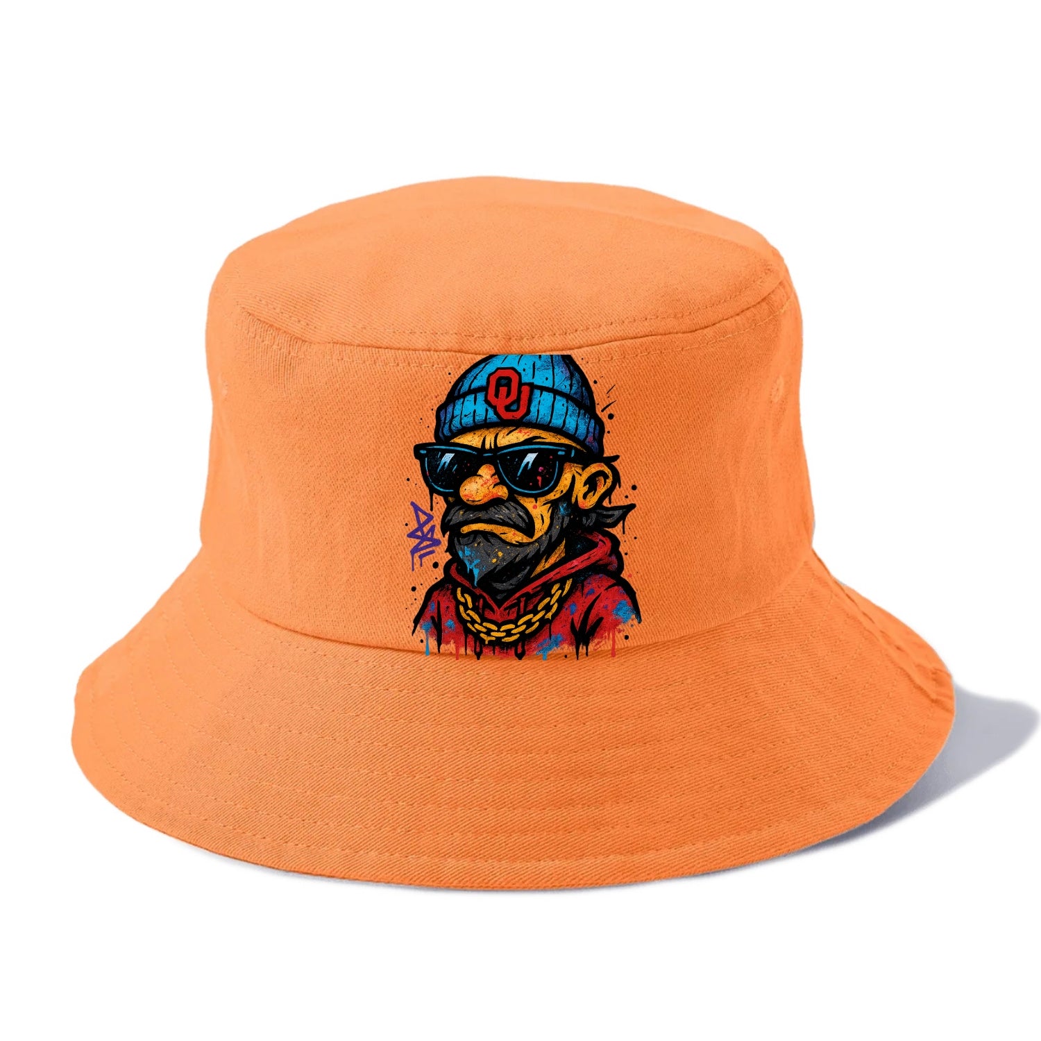 Norman Sooner wearing Oklahoma beanie with OU patch - Bucket Hat - Terracotta Clay(Orange)