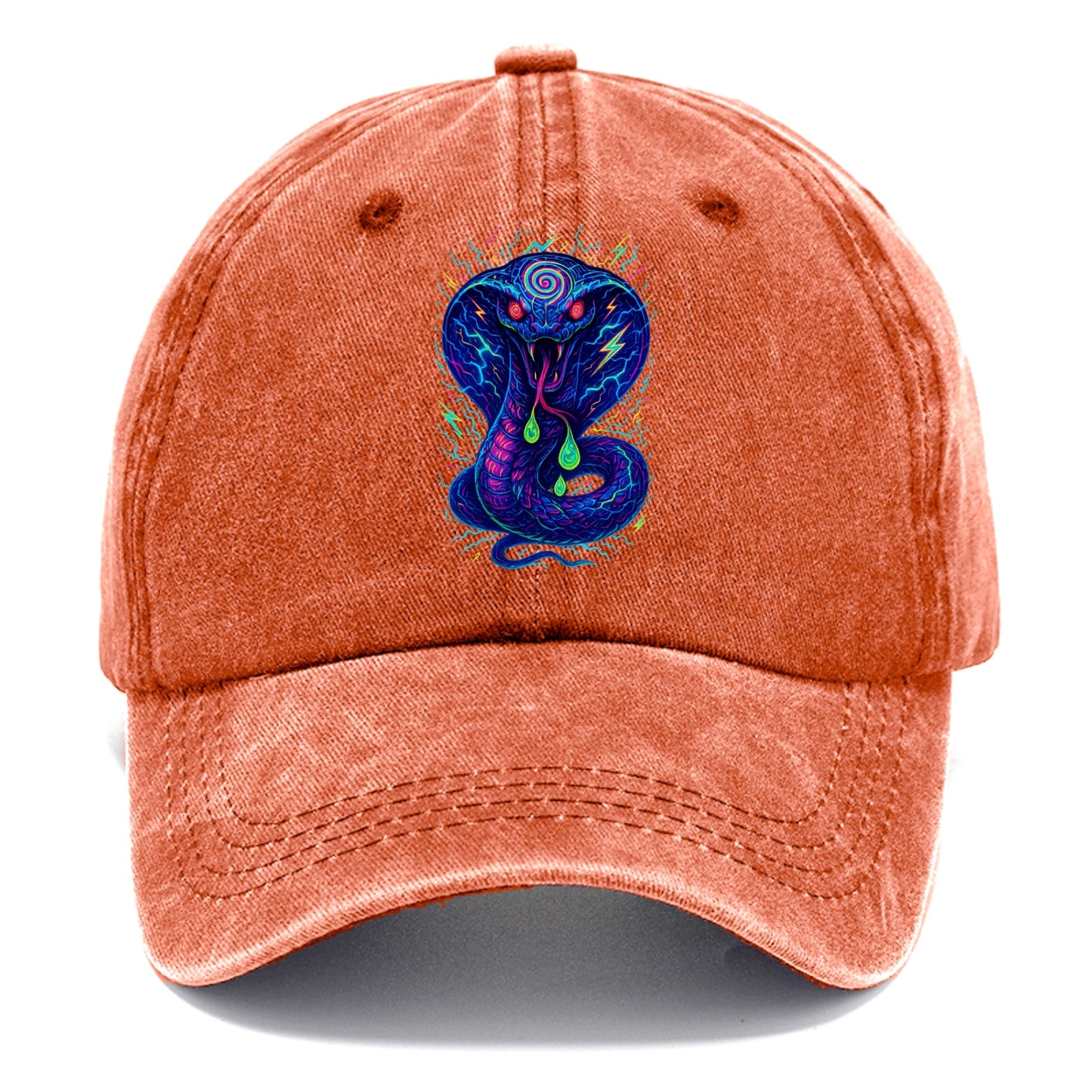 Mesmerizing cobra with hypnotic spiral patterns in the hood, scales that shimmer with - Classic Cap - Terracotta Clay(Orange)
