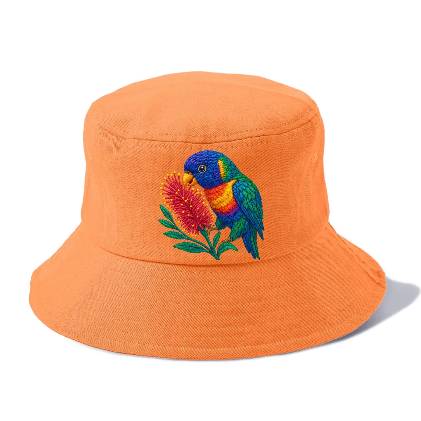 Rainbow Lorikeet Bottlebrush - Bucket Hat - Terracotta Clay(Orange)