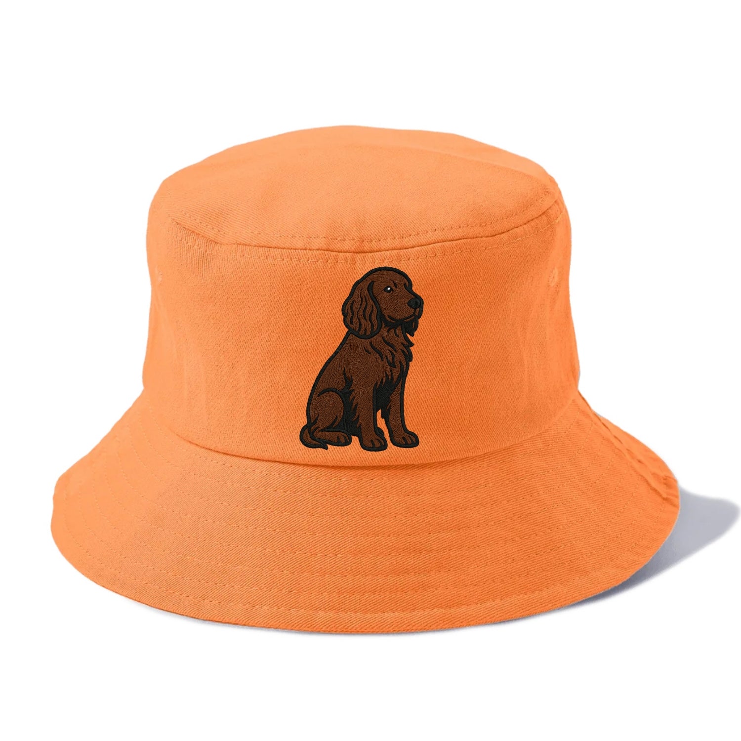 Field Spaniel - Liver colored embroidered sitting design - Bucket Hat - Terracotta Clay(Orange)