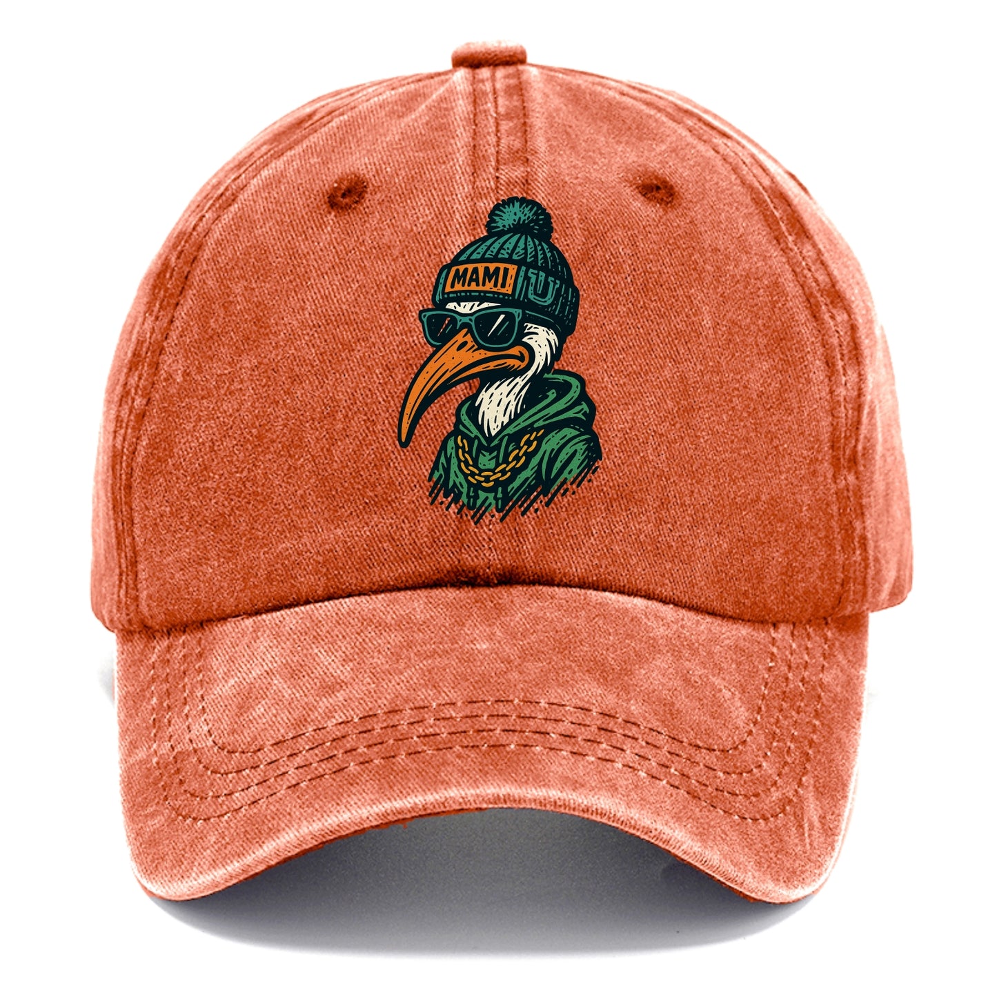 Coral Gables Ibis wearing Miami beanie with U patch - Classic Cap - Terracotta Clay(Orange)