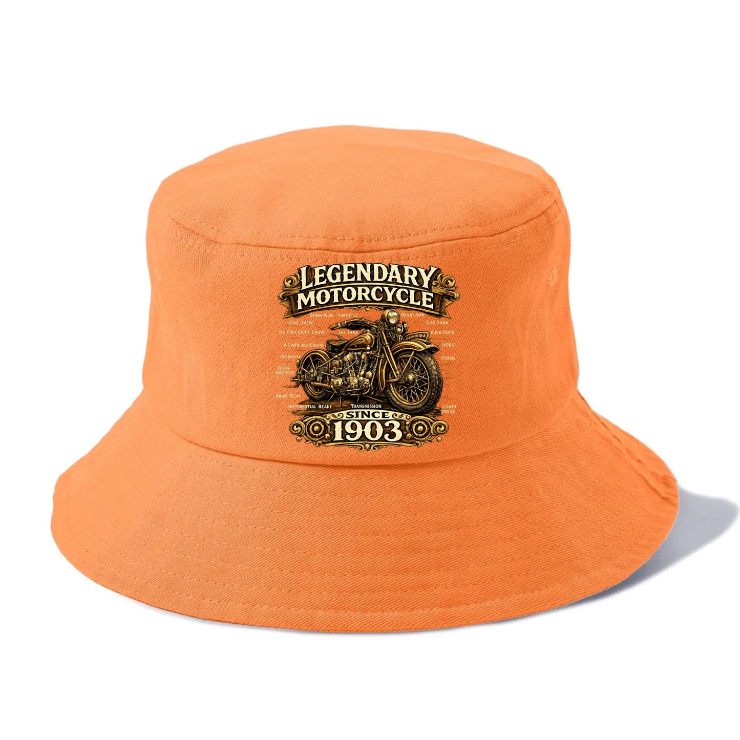 Legendary Motorcycle 1903 - Bucket Hat - Terracotta Clay(Orange)