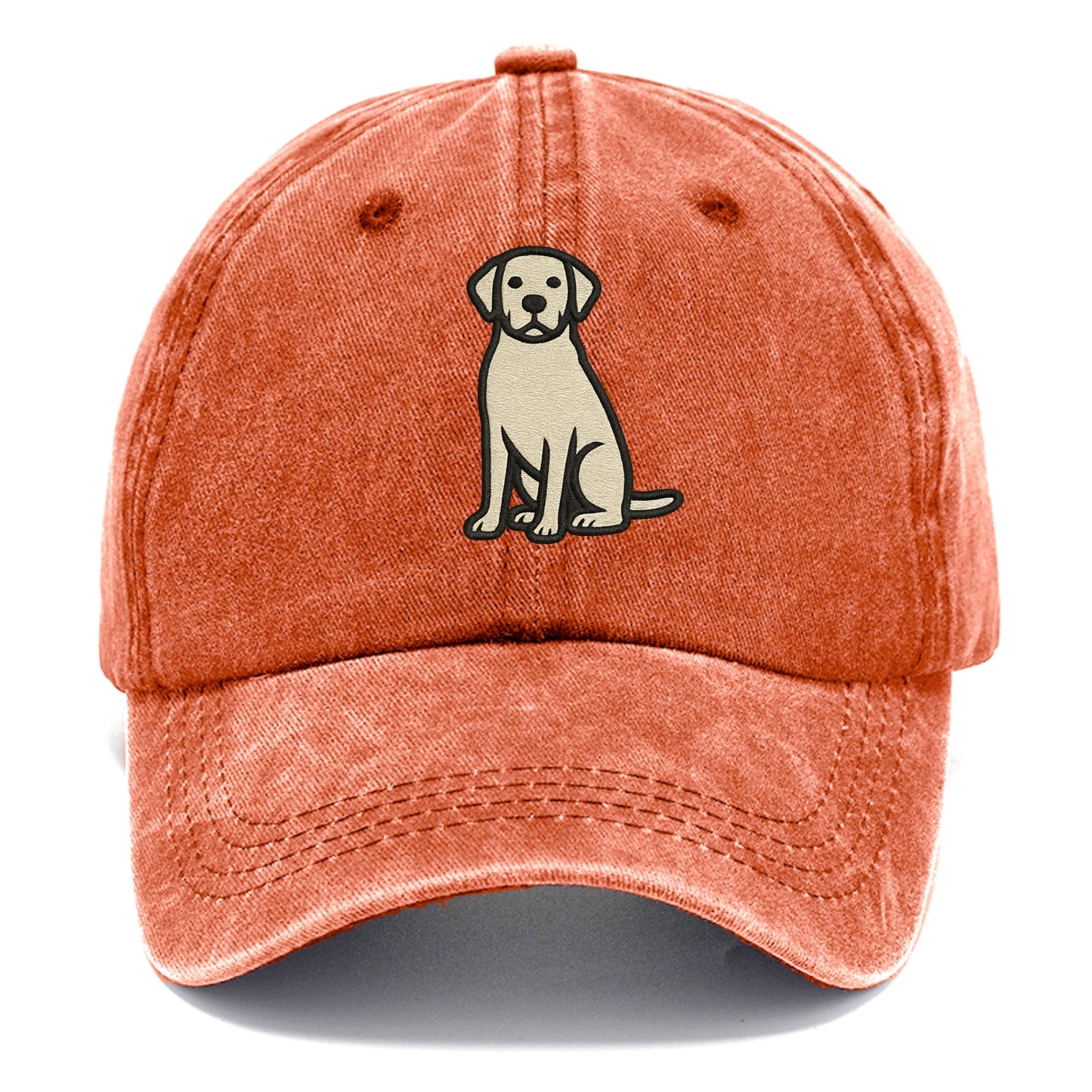 Goldador - Golden Lab mix sitting pose - Classic Cap - Terracotta Clay(Orange)