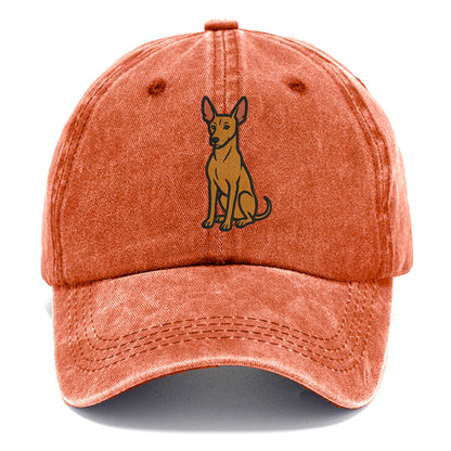 Pharaoh Hound - Tan colored embroidered pose - Classic Cap - Terracotta Clay(Orange)