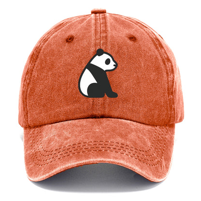 Panda - Black and white sitting pose flat side profile - Classic Cap - Terracotta Clay(Orange)