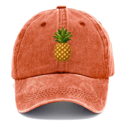 PINEAPPLE CROWN - tropical fruit in yellow and green , hospitality - Classic Cap - Terracotta Clay(Orange)