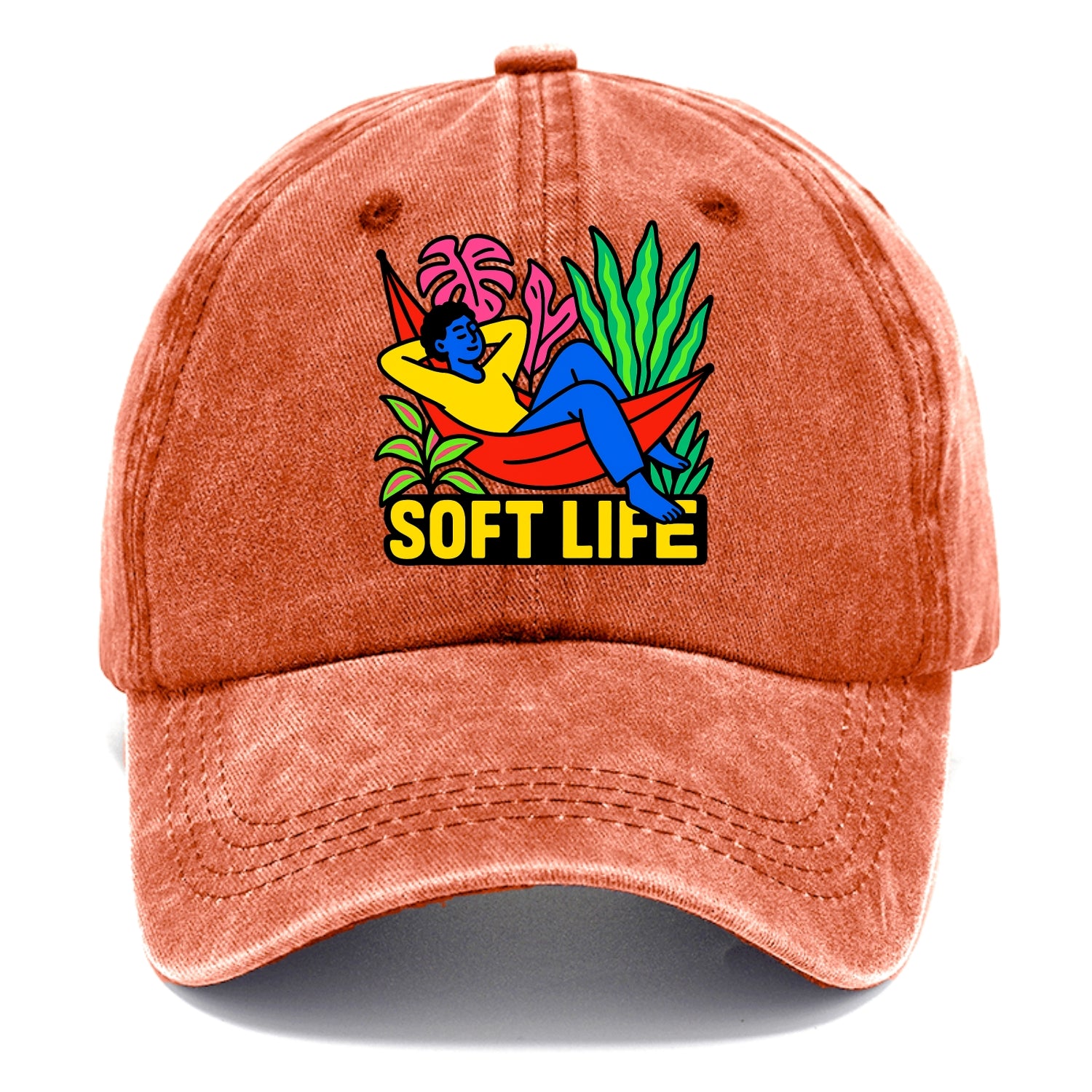 Person relaxing in hammock with plants - "soft life" aesthetic, peaceful living goals - Classic Cap - Terracotta Clay(Orange)