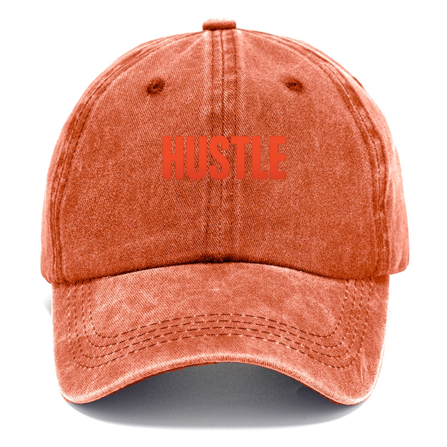 Bold typography design - "HUSTLE" - work hard, grind, chase dreams - Classic Cap - Terracotta Clay(Orange)