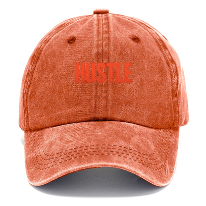 Bold typography design - "HUSTLE" - work hard, grind, chase dreams - Classic Cap - Terracotta Clay(Orange)