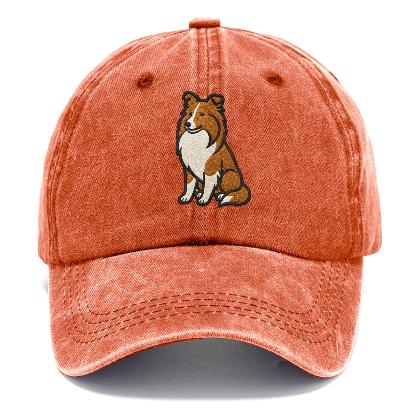 Shetland Sheepdog - Sable and white embr Classic Cap - Terracotta Clay(Orange)