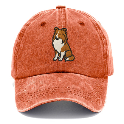 Shetland Sheepdog - Sable and white embr Classic Cap - Terracotta Clay(Orange)