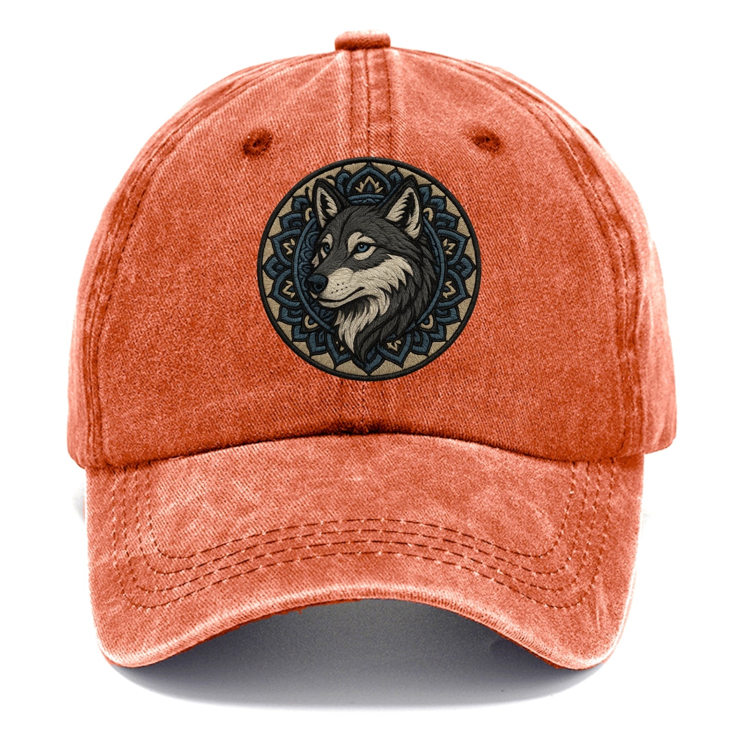 Mandala Wolf Pattern  - Classic Cap - Terracotta Clay(Orange)