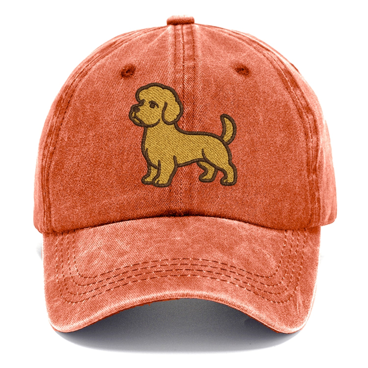 Dandie Dinmont Terrier Mustard Colored Pose Classic Cap - Terracotta Clay(Orange)