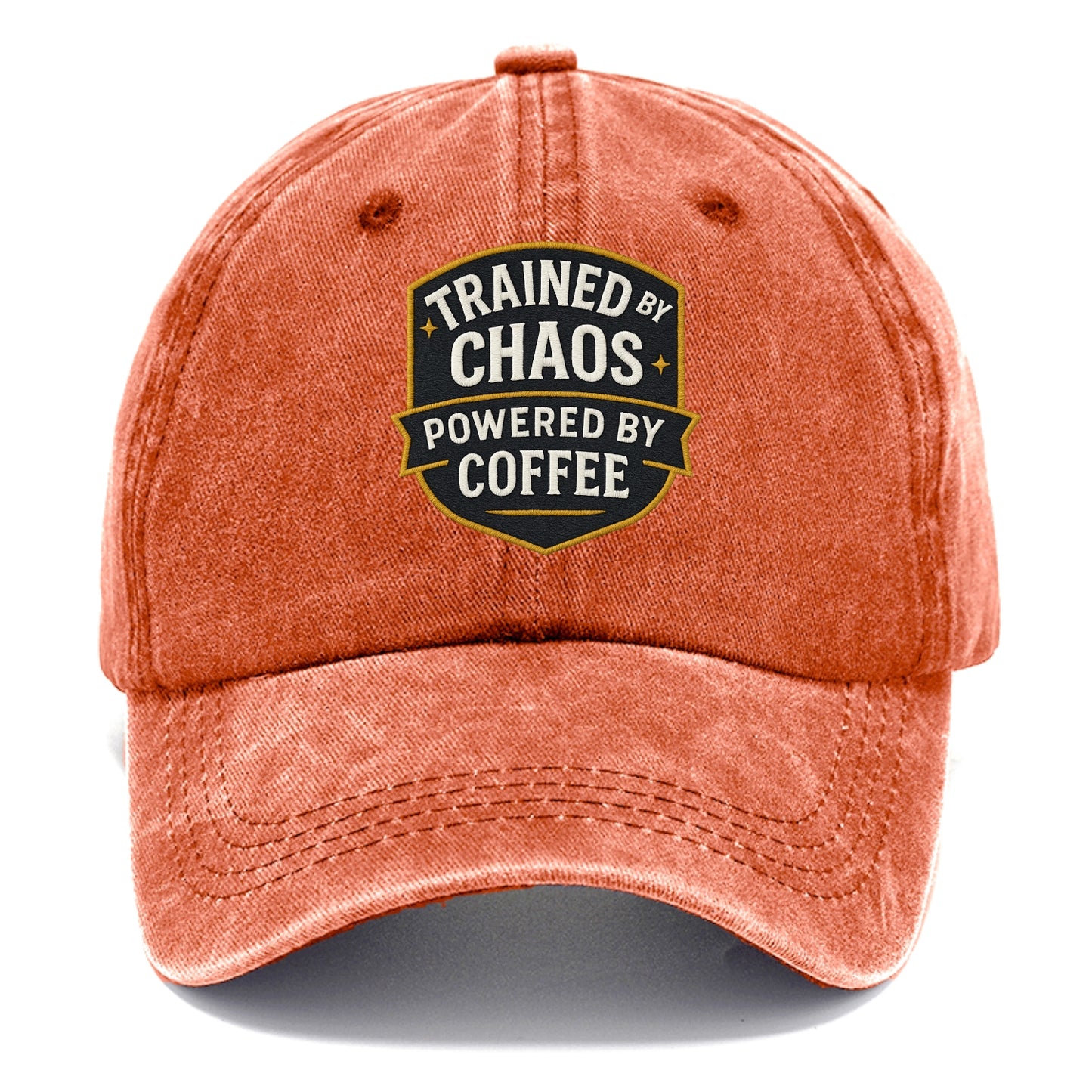 Trained by chaos, powered by coffee - Classic Cap - Terracotta Clay(Orange)