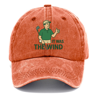 Golfer blaming the wind with hair perfectly still - "It Was the Wind" - classic excuse - Classic Cap - Terracotta Clay(Orange)