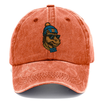 Boise Bronco wearing Boise State beanie with B patch - Classic Cap - Terracotta Clay(Orange)