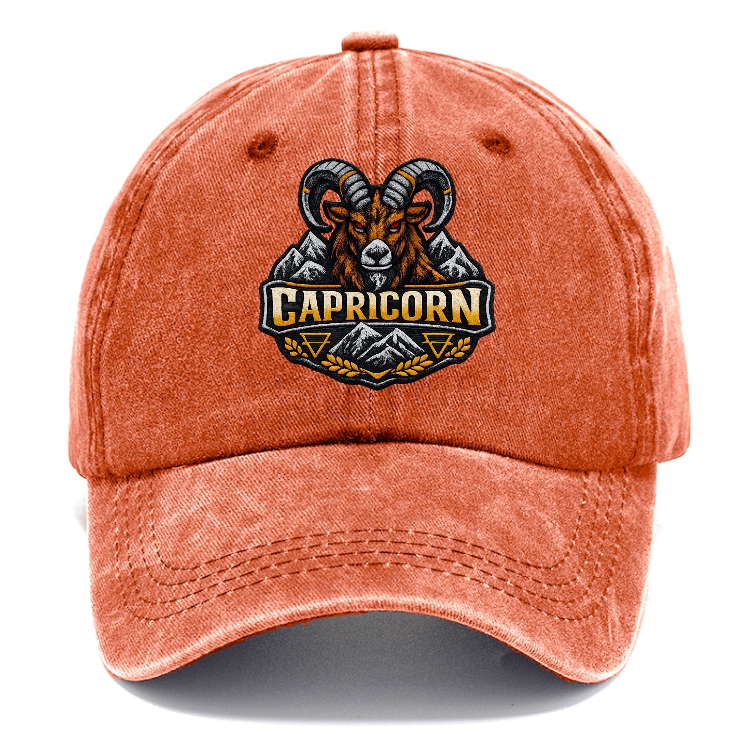 CAPRICORN GOAT - mountain goat in brown and gray , earth sign - Classic Cap - Terracotta Clay(Orange)