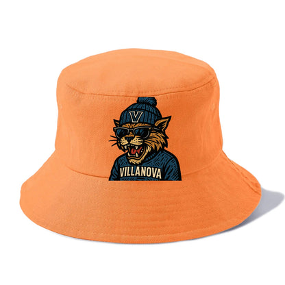 Villanova Wildcat wearing Villanova beanie with V patch - Bucket Hat - Terracotta Clay(Orange)