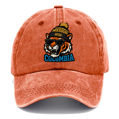 Columbia Tiger wearing Missouri beanie with Mizzou patch - Classic Cap - Terracotta Clay(Orange)