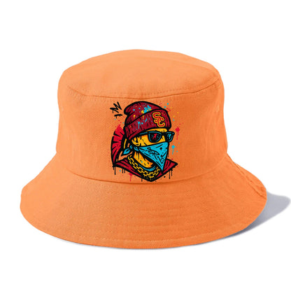 Los Angeles Trojan wearing USC beanie with SC patch - Bucket Hat - Terracotta Clay(Orange)