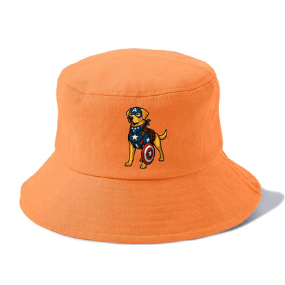 Labrador Captain America  - Bucket Hat - Terracotta Clay(Orange)