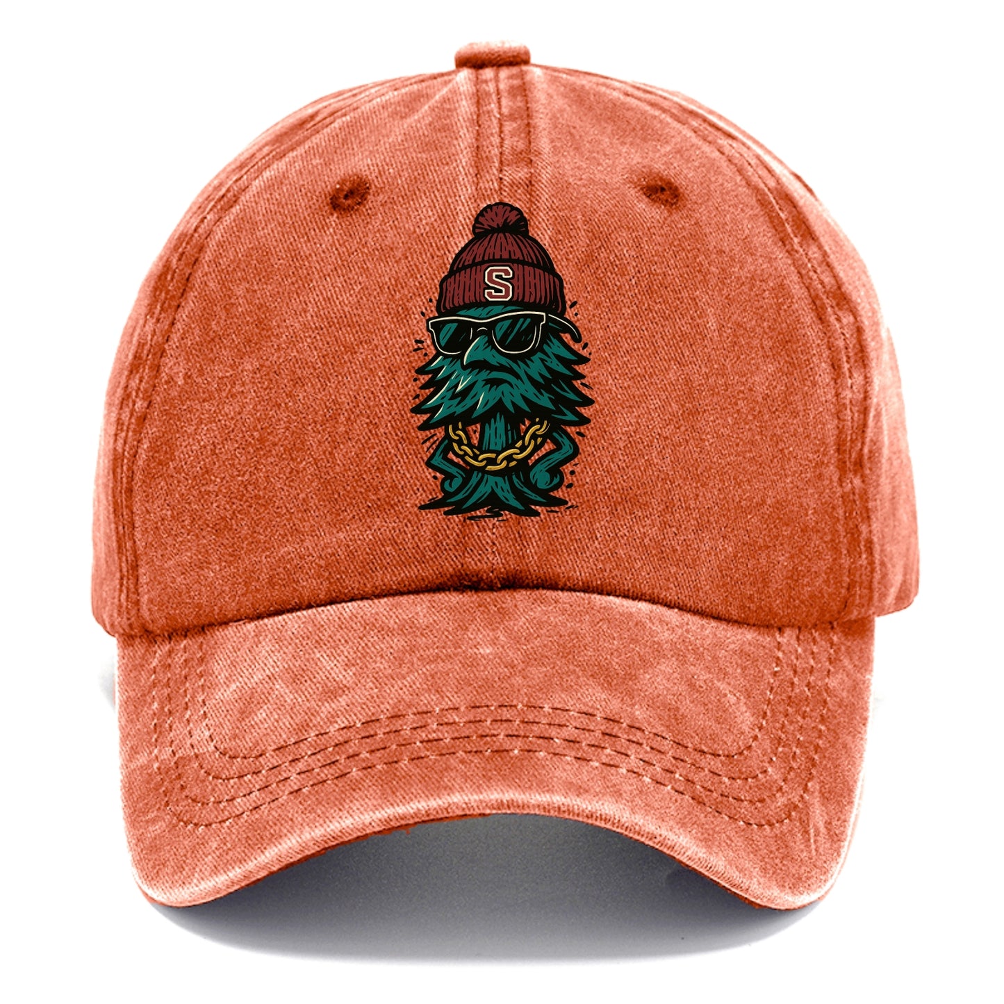 Palo Alto Tree wearing Stanford beanie with S patch - Classic Cap - Terracotta Clay(Orange)