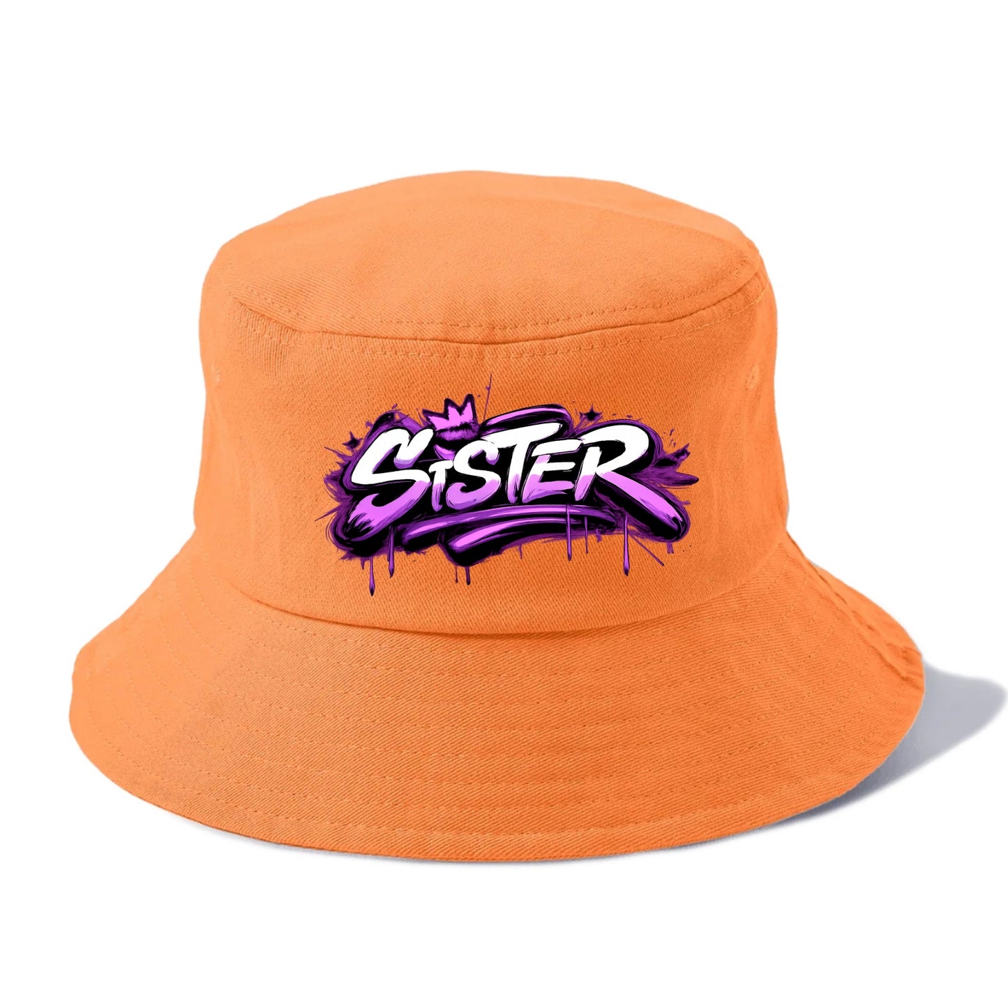 Bold typography design - "SISTER" - female bond, sisterhood - Bucket Hat - Terracotta Clay(Orange)