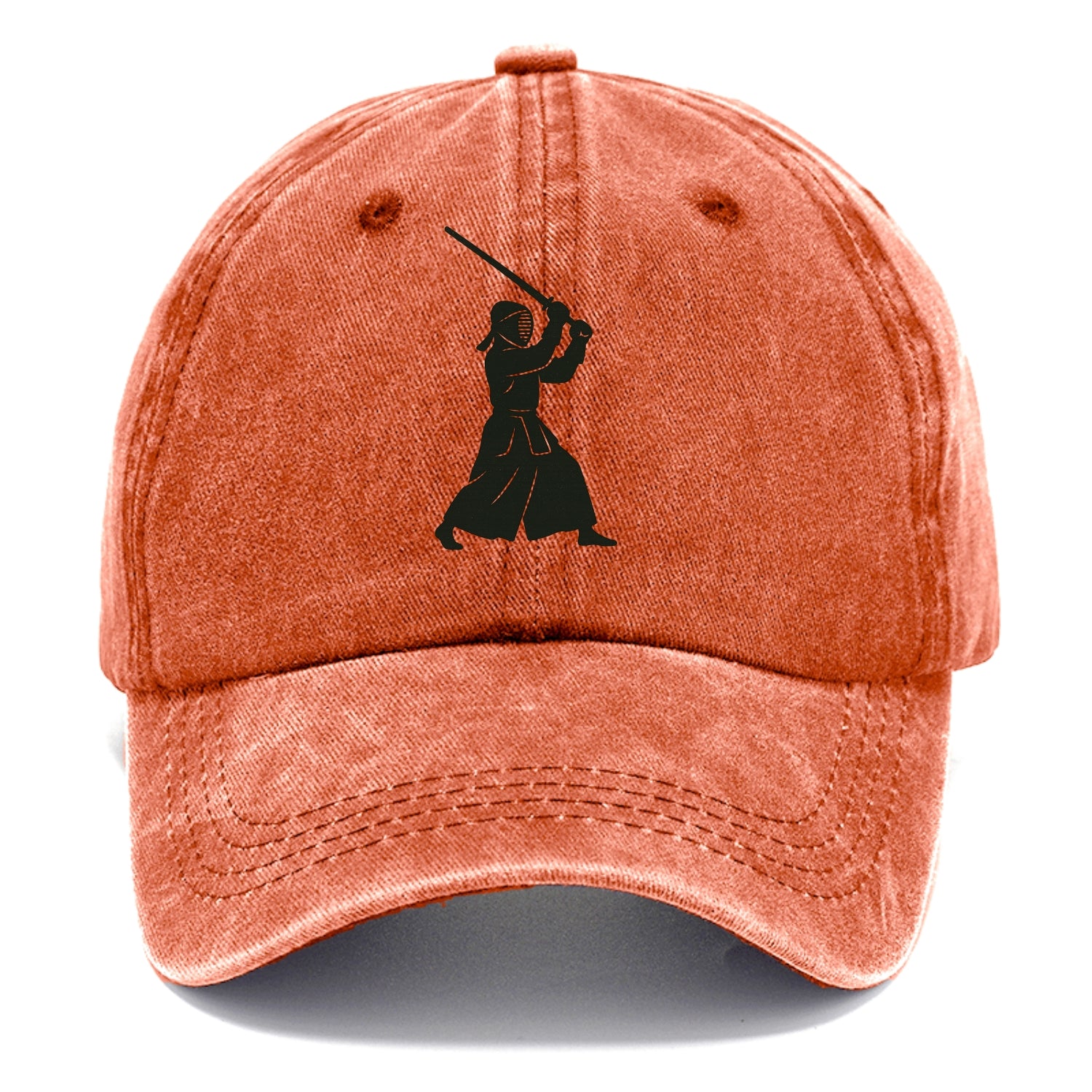 Kendo swordsman in striking stance - Classic Cap - Terracotta Clay(Orange)