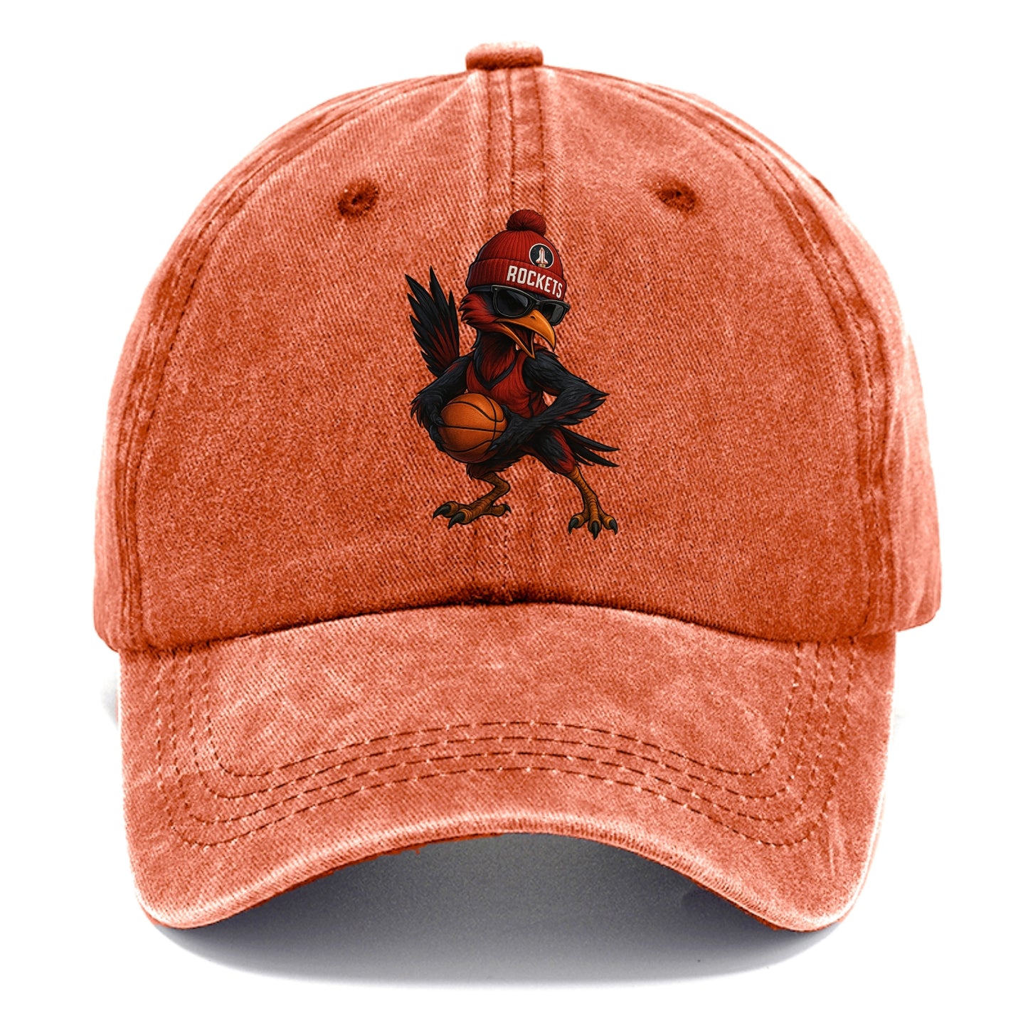 Houston Roadrunner wearing Rockets beanie with launch pad patch and wayfarer - Classic Cap - Terracotta Clay(Orange)
