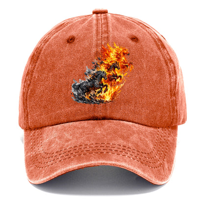 INFERNO STALLION | Horse made entirely of living flames | Blazing mane and tail | - Classic Cap - Terracotta Clay(Orange)