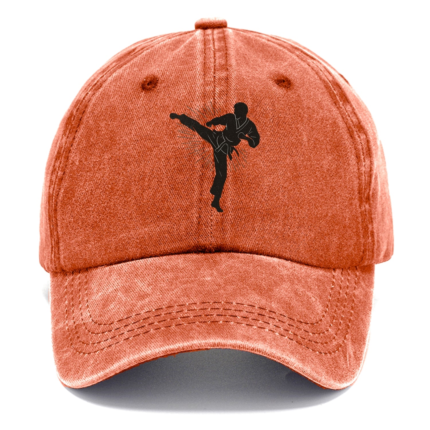 Taekwondo athlete spinning heel kick - Classic Cap - Terracotta Clay(Orange)