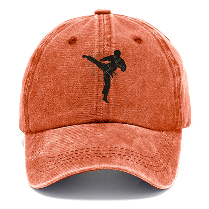 Taekwondo athlete spinning heel kick - Classic Cap - Terracotta Clay(Orange)