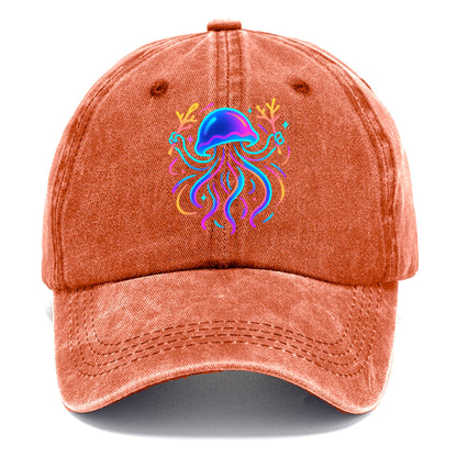 Jellyfish conducting a glow orchestra using coral batons in deep ocean concert hall - Classic Cap - Terracotta Clay(Orange)