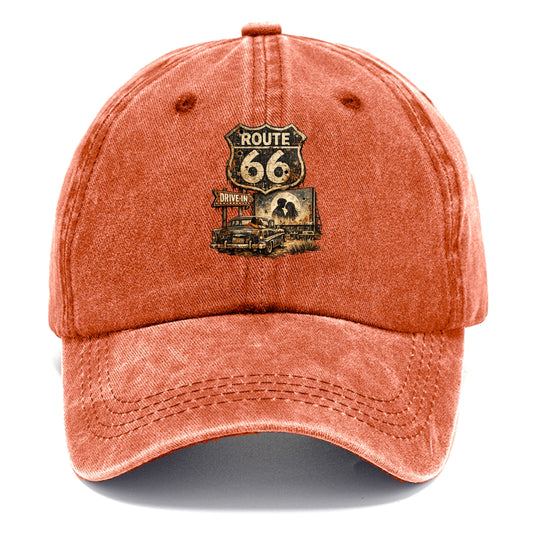 DRIVE-IN | Classic car at drive-in theater | Movie night romance | Americana - Classic Cap - Terracotta Clay(Orange)