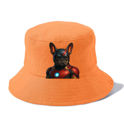 French Bulldog Iron Man  - Bucket Hat - Terracotta Clay(Orange)