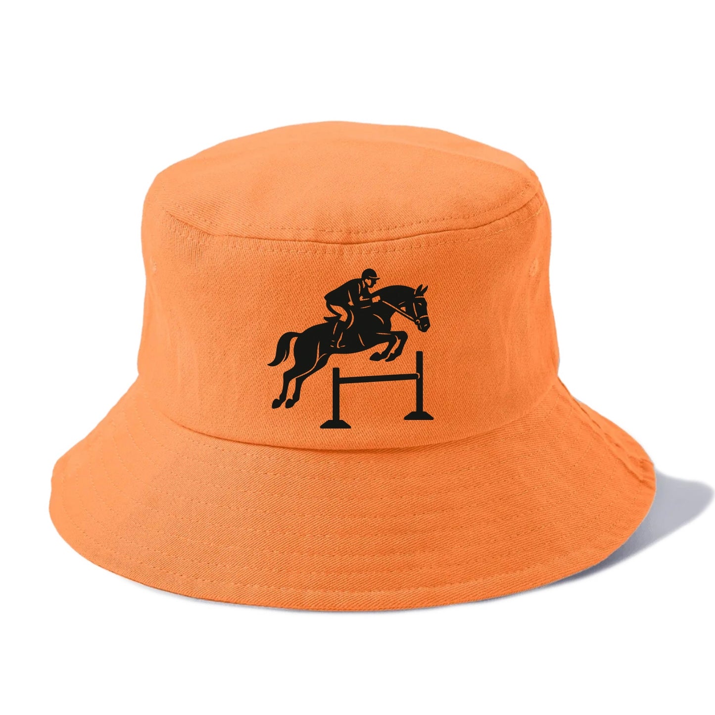 Equestrian jumping over obstacle - Bucket Hat - Terracotta Clay(Orange)