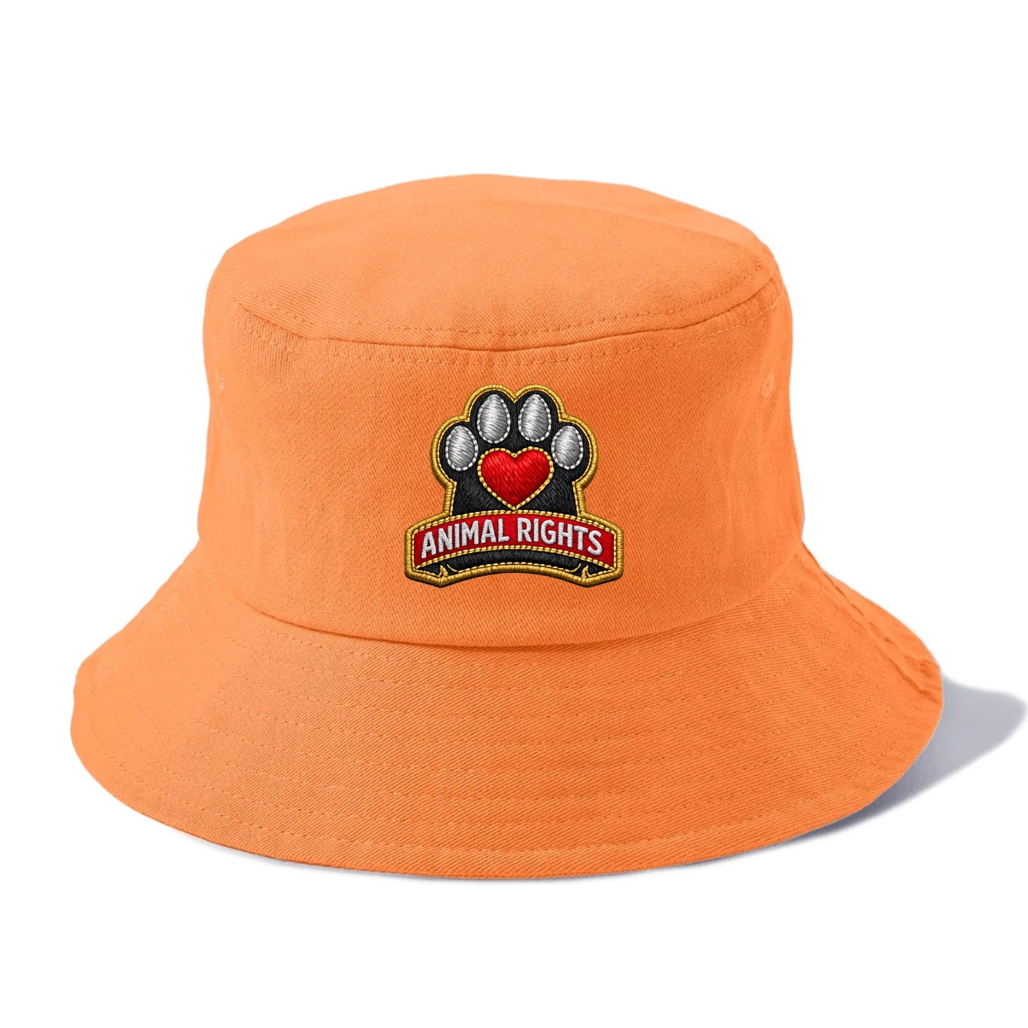 ANIMAL RIGHTS - raised paw with heart in red , advocacy - Bucket Hat - Terracotta Clay(Orange)