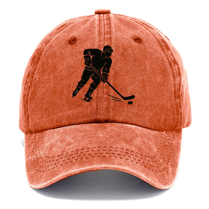 Ice hockey player shooting puck - Classic Cap - Terracotta Clay(Orange)