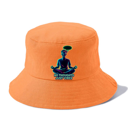 Peaceful floating figure with empty thought bubble - "no thoughts just vibes" zen state - Bucket Hat - Terracotta Clay(Orange)
