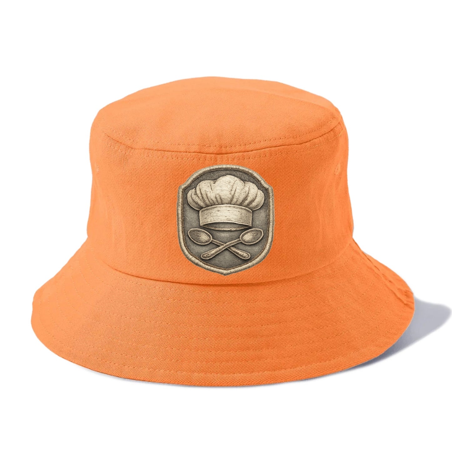 Embroidered patch design - COOKING CHEF HAT - toque blanche with crossed spoons in - Bucket Hat - Terracotta Clay(Orange)