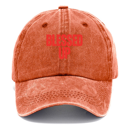 Bold typography design - "BLESSED UP" - recognizing fortune - Classic Cap - Terracotta Clay(Orange)