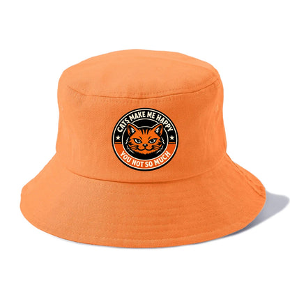 Joyful Whiskers Emblem - Bucket Hat - Terracotta Clay(Orange)