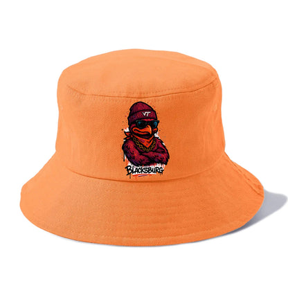 Blacksburg HokieBird wearing Virginia Tech beanie with VT patch - Bucket Hat - Terracotta Clay(Orange)