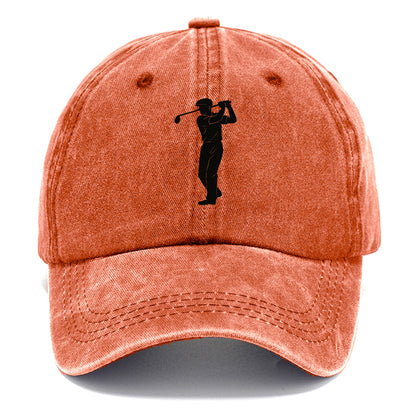 Golfer mid-swing with driver - Classic Cap - Terracotta Clay(Orange)