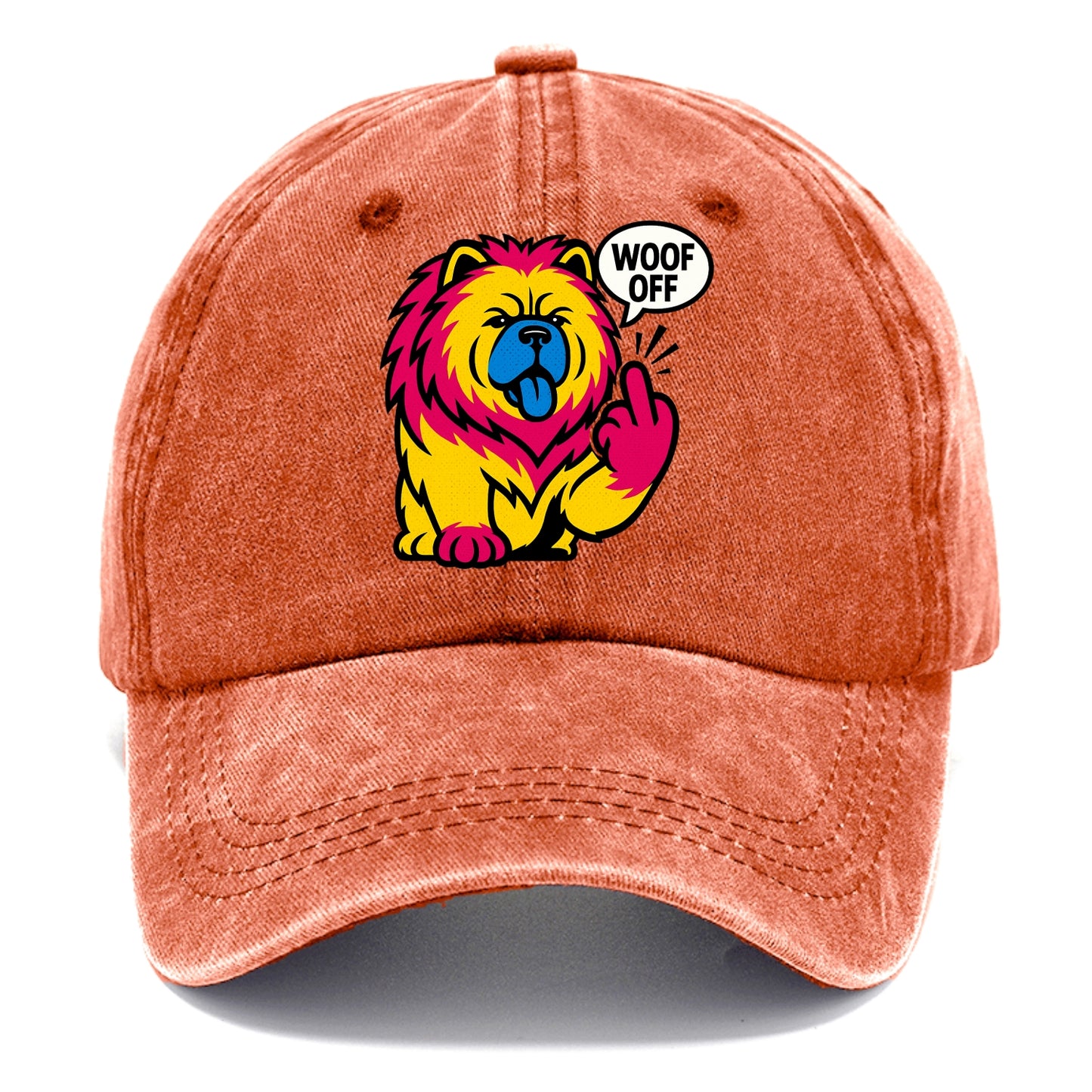 Chow Chow with lion mane and blue-black tongue, fluffy dignified paw up with sass - Classic Cap - Terracotta Clay(Orange)