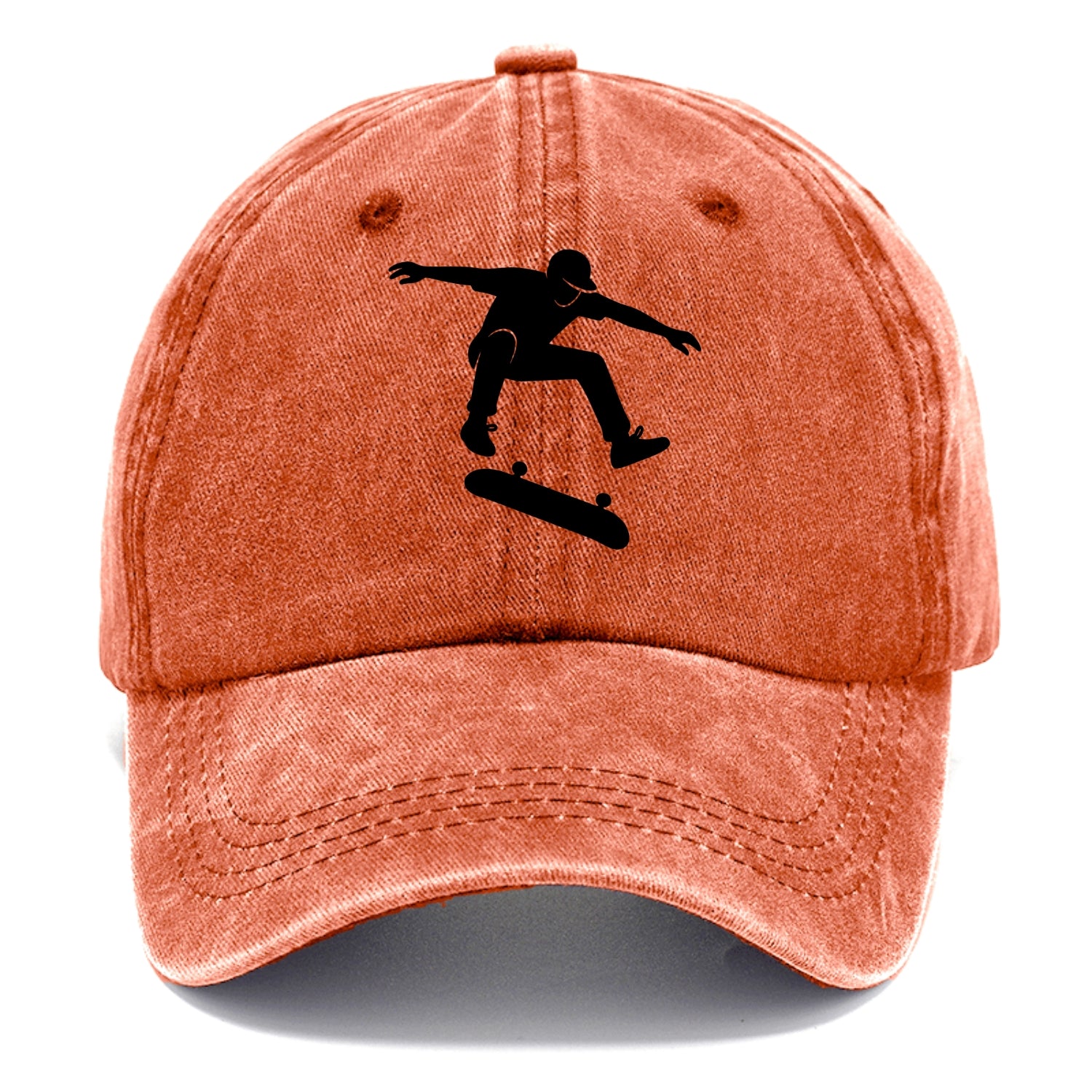 Skateboarder doing kickflip trick - Classic Cap - Terracotta Clay(Orange)