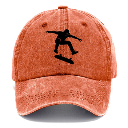Skateboarder doing kickflip trick - Classic Cap - Terracotta Clay(Orange)